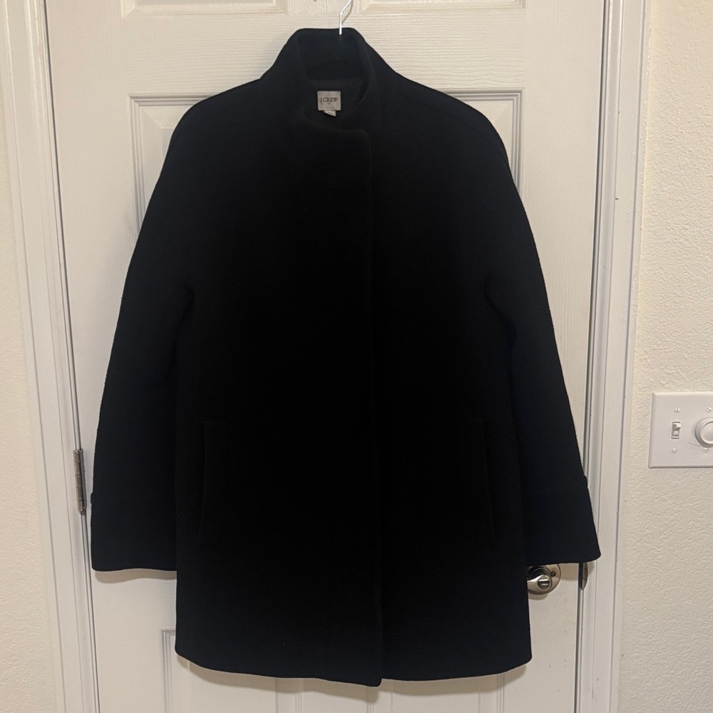 J Crew Black City Coat
